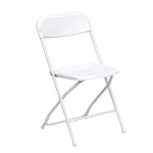 white folding chairs for rent
