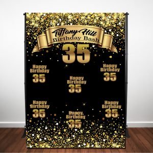 Sparkling Black & Gold Backdrop