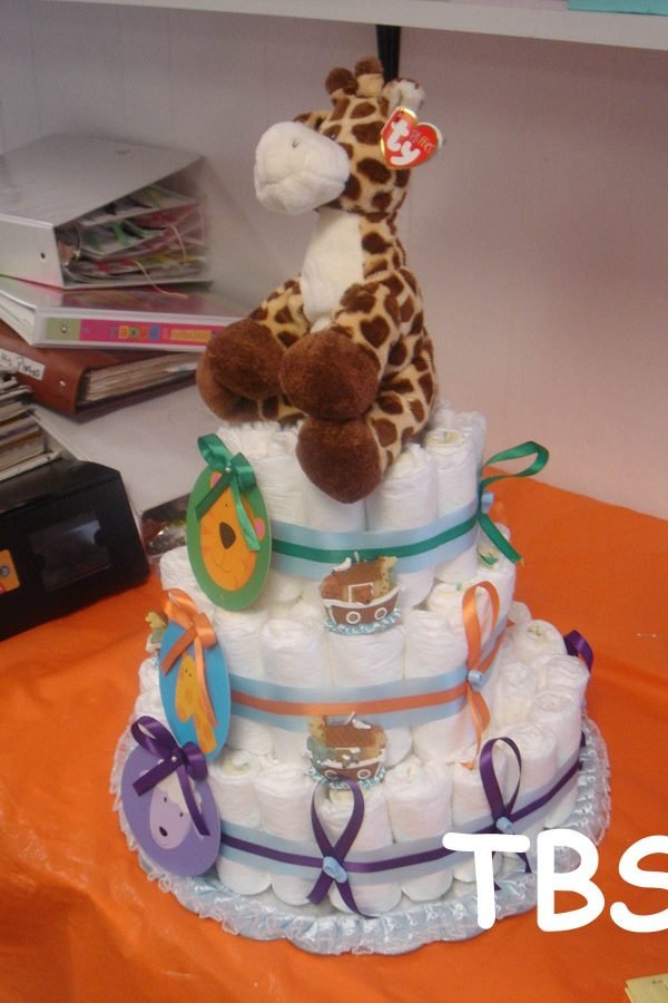 The brat shack noahs ark diaper cake
