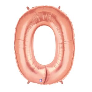 rose gold number 0 super shape helium balloon the brat shack