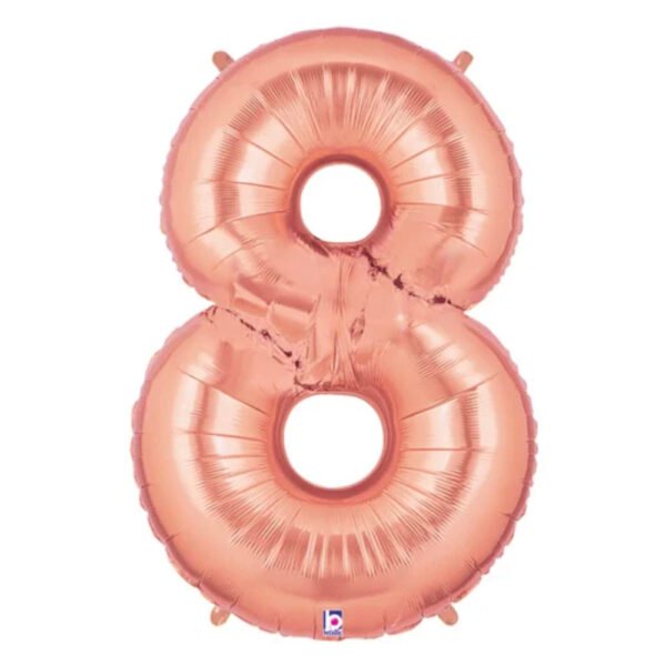 The brat shack rose gold number 8 balloon large