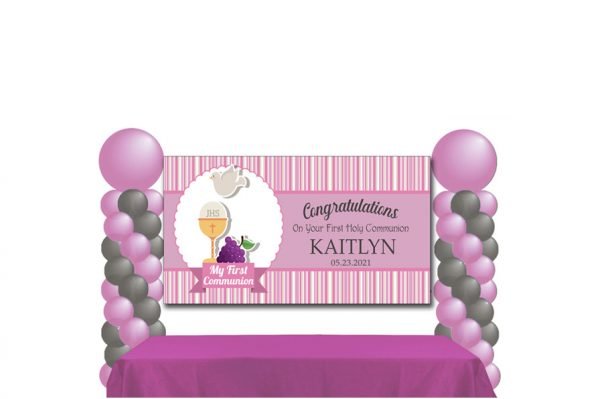 Pink communion banner