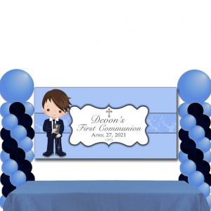 Blue Elegant Communion Banner