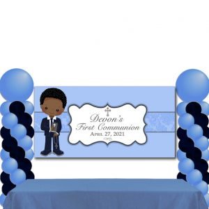 Blue Elegant Communion Banner