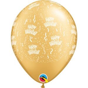 Gold Happy Birthday Latex Balloon The Brat Shack