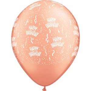 Rose Gold Happy Birthday Latex Balloon The Brat Shack