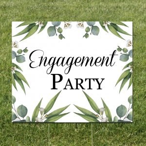 Greenery Engagement Yard Sign