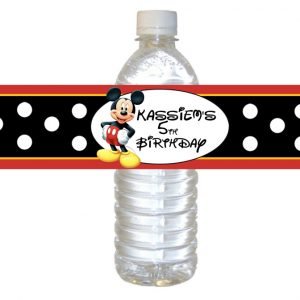 Mickey Mouse water label The Brat Shack