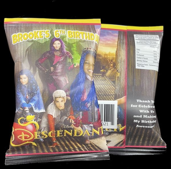 Descendants theme PARTY FAVOR CHIP BAGS the brat shack