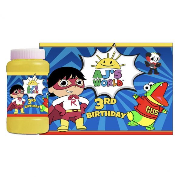 Ryan's World Theme Personalized Party Bubbles Boy The Brat Shack