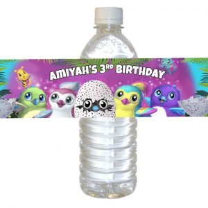 Hatchimals theme water bottle label The Brat Shack