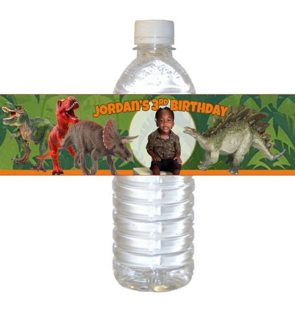 Dinosaur theme Personalized Water Bottle Label The Brat Shack