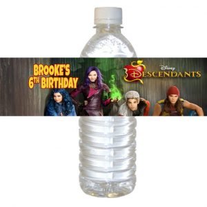 Descendants theme Personalized Water Bottle Label The Brat Shack