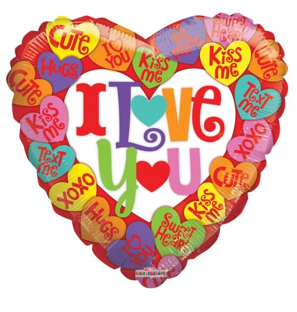 Valentine's Day- I Love You Messages Mylar Balloon 18" The Brat Shack