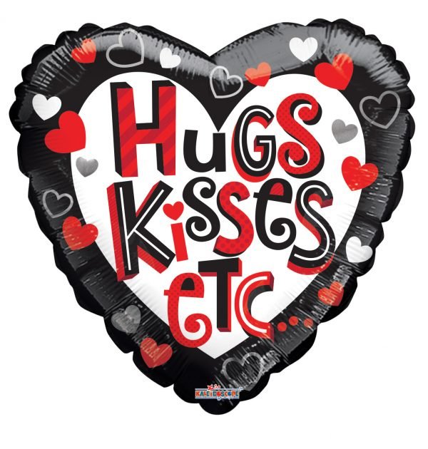 Valentine's Day- Hugs & Kisses Etc Mylar Foil Balloon 18" The Brat Shack