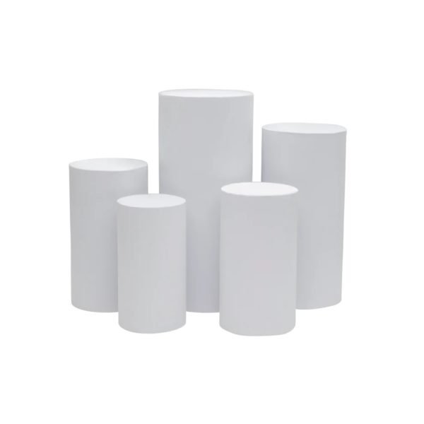 3 Pieces - White Metal Pillars for Rent The Brat Shack
