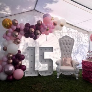 Marquee Number Balloon Arch Chair Package The Brat Shack