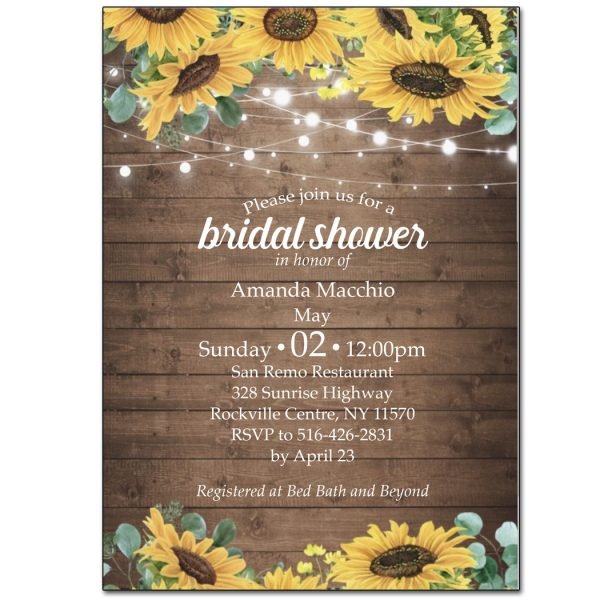 sunflower bridal invites The Brat Shack