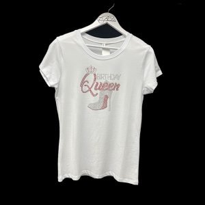 Birthday T-shirt for a queen at the brat shack