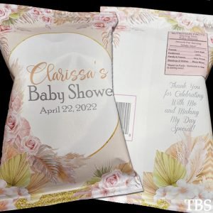 Boho theme chip bag favors The Brat Shack