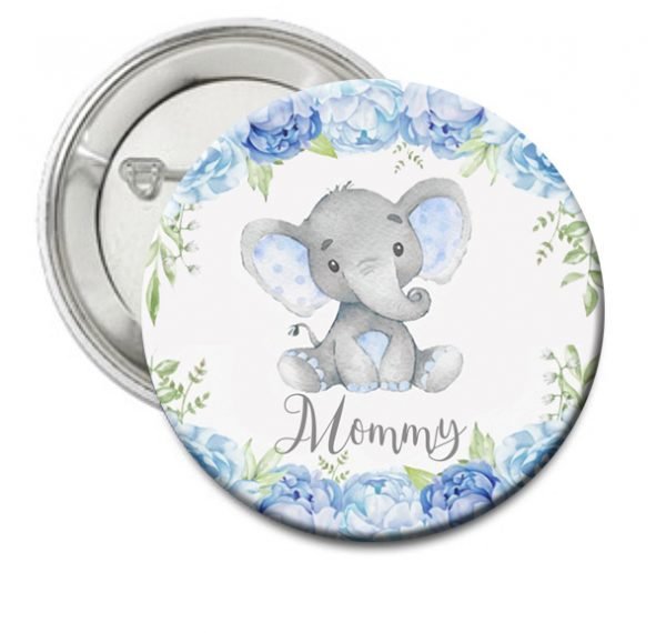 The Brat Shack Mommy blue elephant button