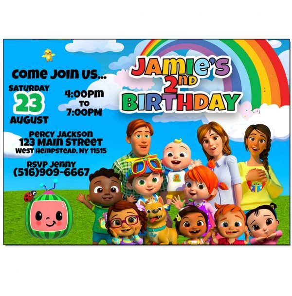Cocomelon invitations The Brat Shack