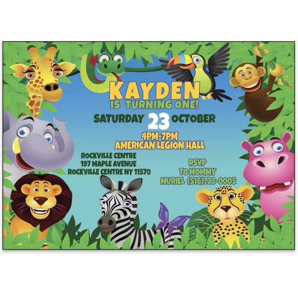 Safari Animal Invitation The Brat Shack
