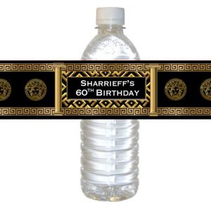 Versace theme Water Bottle Label The Brat Shack