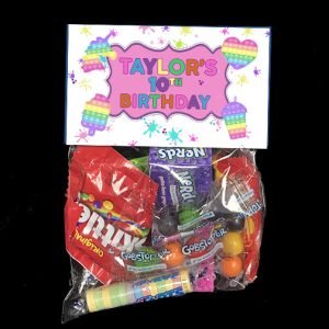 The Brat Shack Delivery pop it theme goody bags