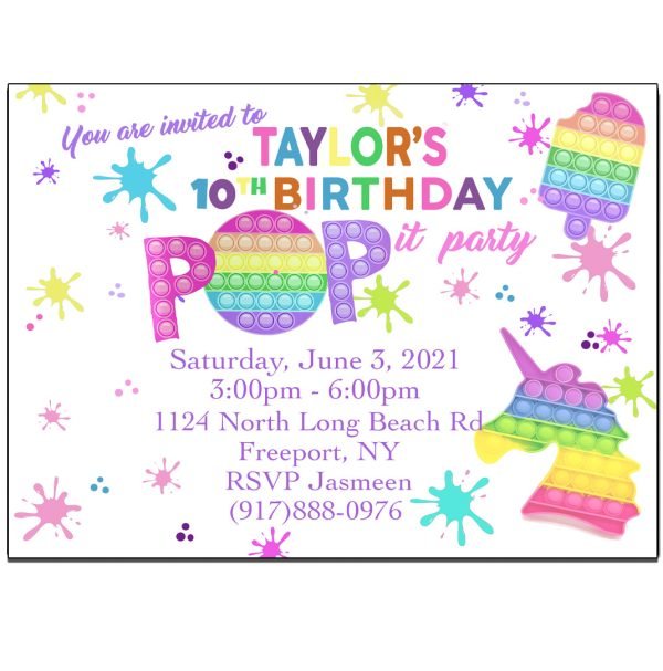 Pop It Theme Invites The Brat Shack