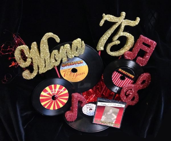 the brat shack Motown theme centerpiece