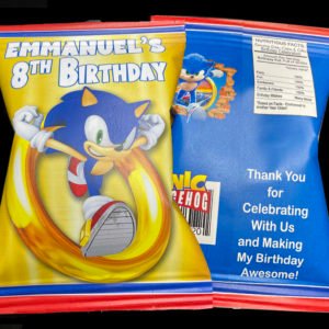 Sonic The Hedge Hog PARTY FAVOR CHIP BAG The Brat Shack