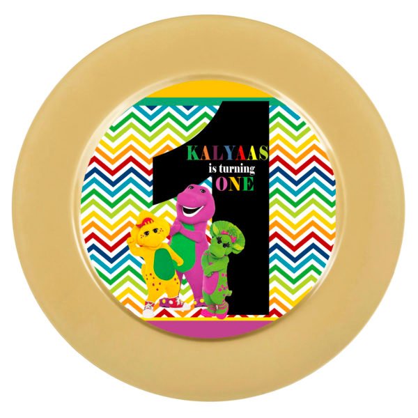 the brat shack Barney theme plate insert