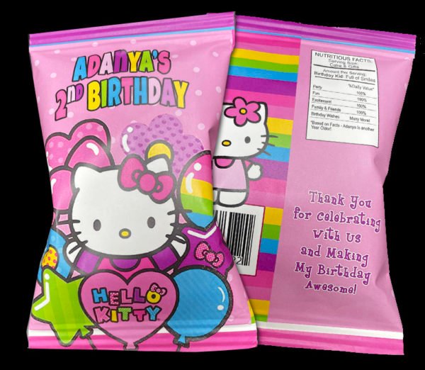 the brat shack hello kitty chip bag favor