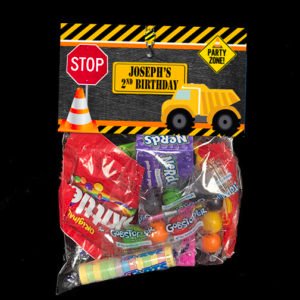 the brat shack construction theme goody bag