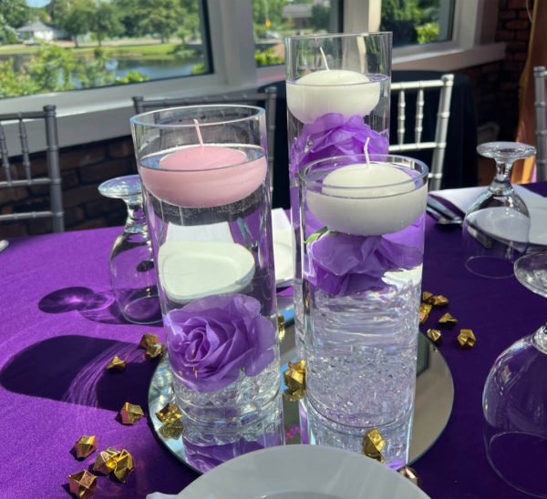 the brat shack table centerpiece for rent vase