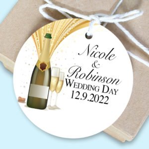 Champagne bottle Wedding Favor Gift Tags The Brat Shack