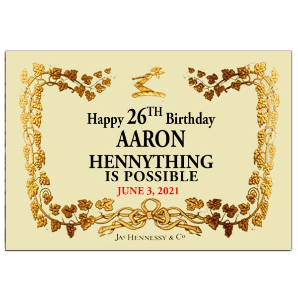 the brat shack Hennessy Birthday Label The Brat Shack