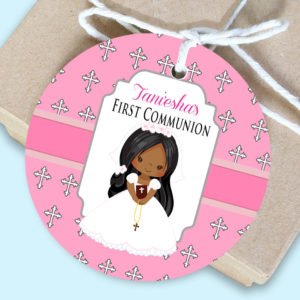 Religious Girl Communion Favor Gift Tags The Brat Shack
