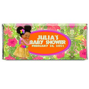 Luau theme baby chocolate wrapper the brat shack