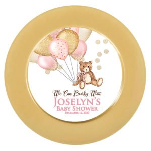 Teddy Bear Baby Shower Plate Charger Insert