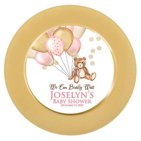 Teddy Bear Baby Shower Plate Charger Insert
