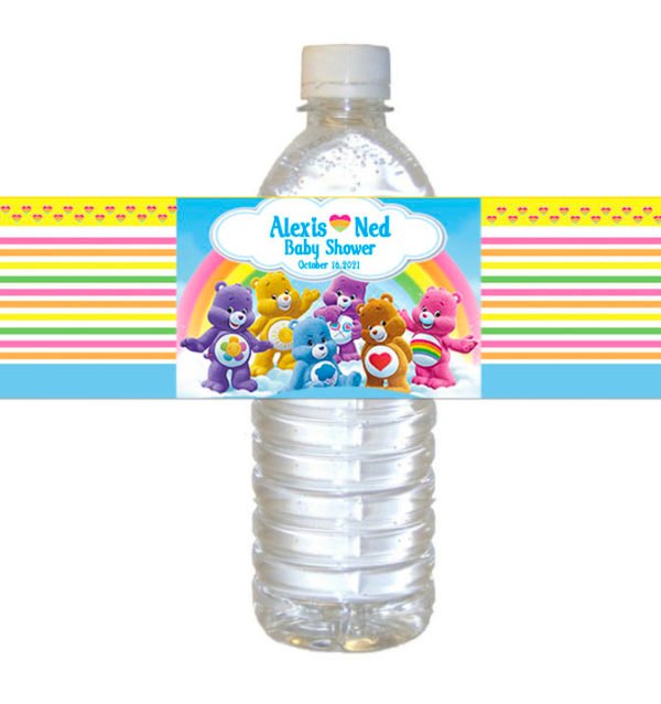 Care Bear Theme Water Bottle Label The Brat Shack