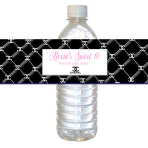 Chanel Theme Water Bottle Label The Brat Shack