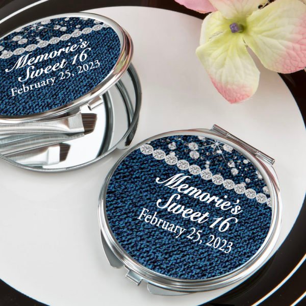 Denim & Diamond Mirror Compact Favor The Brat Shack