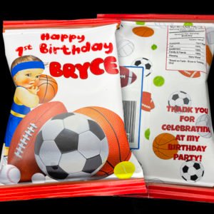 the brat shack Sports Birthday Party Favor Chip Bags