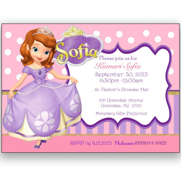 Princess Sofia Invitation The Brat Shack