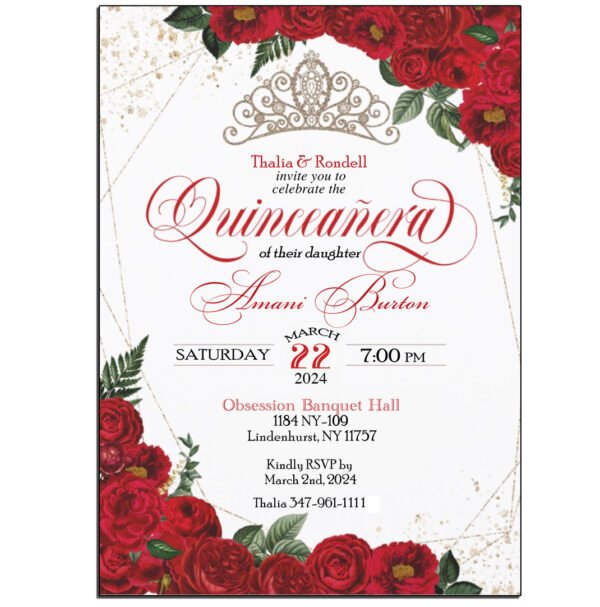 Red Roses Invitation the brat shack