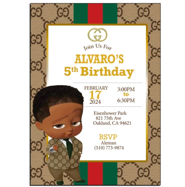Gucci Boss Baby Invitation The brat shack