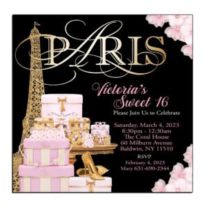 Paris Eiffel Tower Invitation The brat shack
